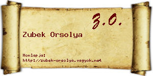 Zubek Orsolya névjegykártya